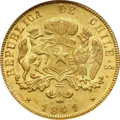 Аверс монеты - 8 эскудо 1841 года So IJ - цена золотой монеты - Чили, Республика