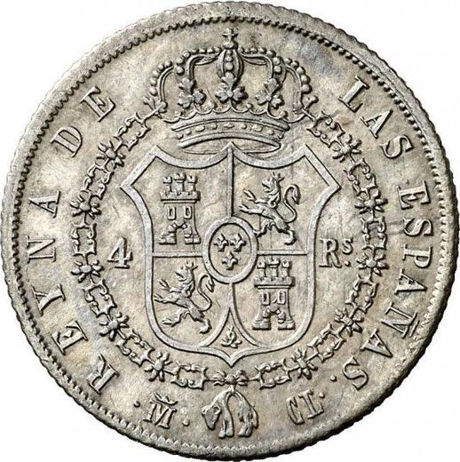 Реверс монеты - 4 реала 1840 года M CL - цена серебряной монеты - Испания, Изабелла II