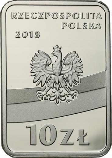 Аверс монеты - 10 злотых 2018 года "Игнаций Ян Падеревский" - цена серебряной монеты - Польша, III Республика после деноминации