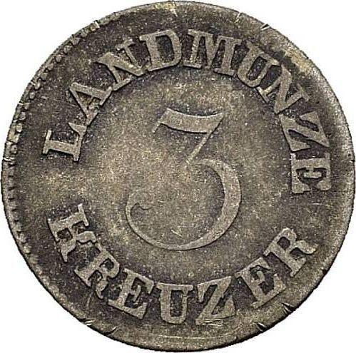 Revers 3 Kreuzer 1828 - Silbermünze Wert - Sachsen-Meiningen, Bernhard II