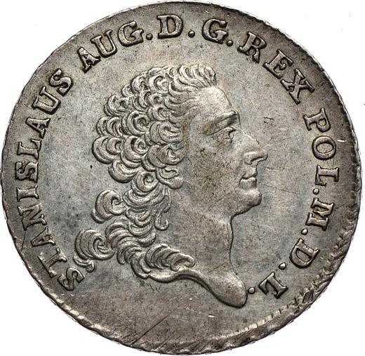 Аверс монеты - Двузлотовка (8 грошей) 1768 года FS - цена серебряной монеты - Польша, Станислав II Август