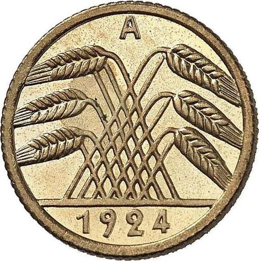 Reverso 5 Rentenpfennigs 1924 A - valor de la moneda  - Alemania, República de Weimar