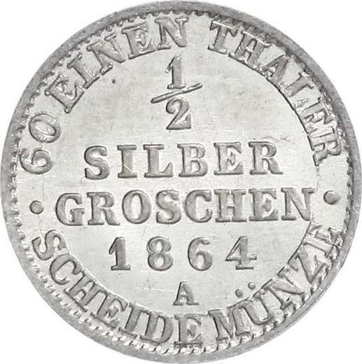 Reverso Medio Silber Groschen 1864 A - valor de la moneda de plata - Prusia, Guillermo I