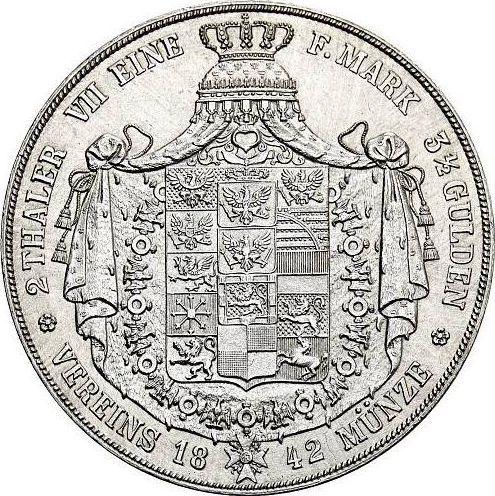 Reverso 2 táleros 1842 A - valor de la moneda de plata - Prusia, Federico Guillermo IV
