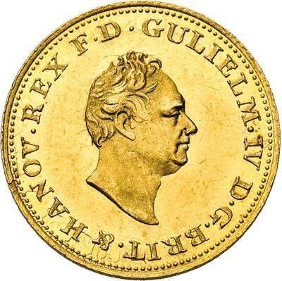 Аверс монеты - 2 1/2 талера 1833 года B - цена золотой монеты - Ганновер, Вильгельм IV