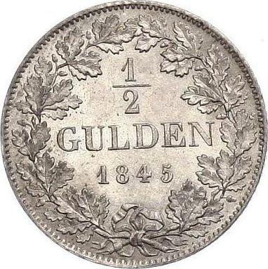 Rewers monety - 1/2 guldena 1845 - cena srebrnej monety - Bawaria, Ludwik I