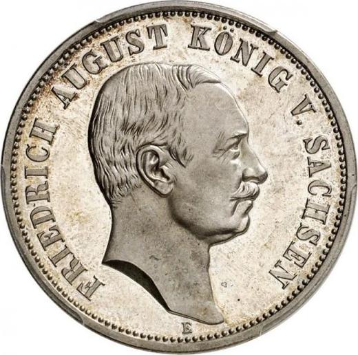 Аверс монеты - 3 марки 1911 года E "Саксония" - цена серебряной монеты - Германия, Германская Империя
