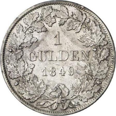 Reverso 1 florín 1849 - valor de la moneda de plata - Baden, Leopoldo I de Baden