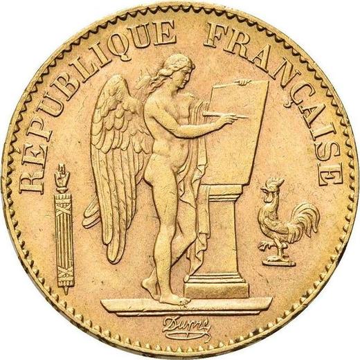 Аверс монеты - 20 франков 1896 года A "Тип 1871-1898" Париж - цена золотой монеты - Франция, Третья республика