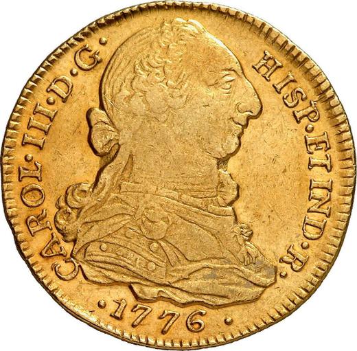 Аверс монеты - 4 эскудо 1776 года P SF - цена золотой монеты - Колумбия, Карл III