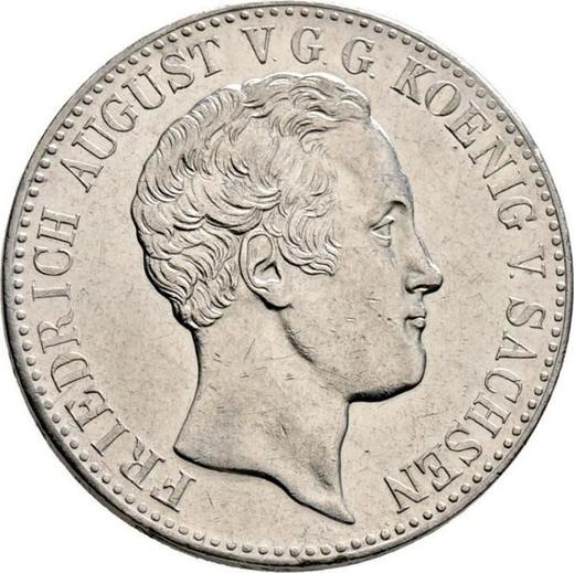 Аверс монеты - Талер 1838 года G "Горный" - цена серебряной монеты - Саксония-Альбертина, Фридрих Август II