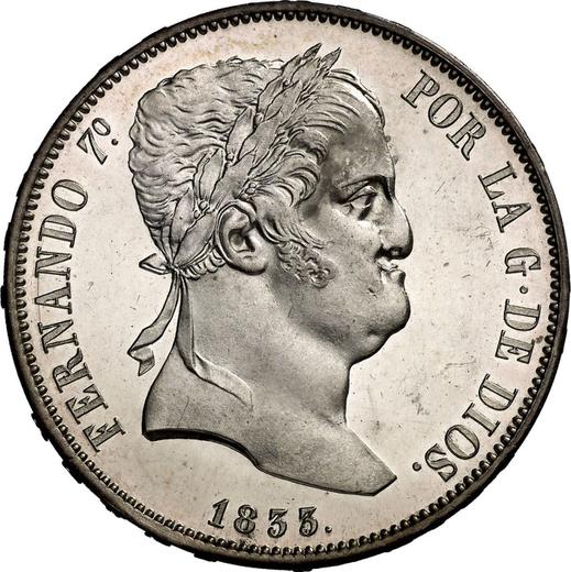 Anverso 20 reales 1833 M DG - valor de la moneda de plata - España, Fernando VII