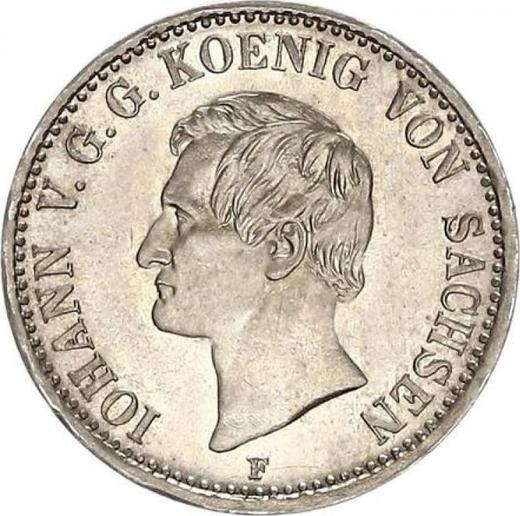 Obverse 1/3 Thaler 1858 F - Silver Coin Value - Saxony-Albertine, John