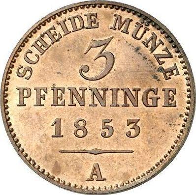 Реверс монеты - 3 пфеннига 1853 года A - цена  монеты - Пруссия, Фридрих Вильгельм IV