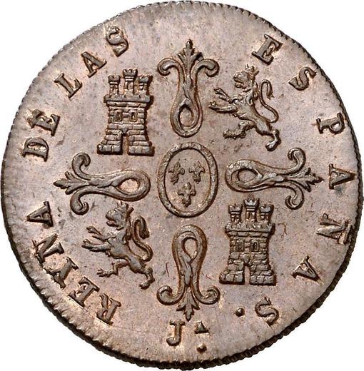 Реверс монеты - 4 мараведи 1846 года Ja - цена  монеты - Испания, Изабелла II