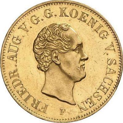 Аверс монеты - 10 талеров 1849 года F - цена золотой монеты - Саксония-Альбертина, Фридрих Август II