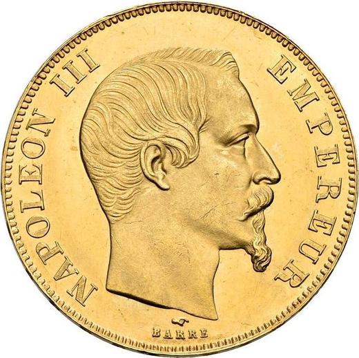 Аверс монеты - 50 франков 1858 года A "Тип 1855-1860" Париж - цена золотой монеты - Франция, Наполеон III