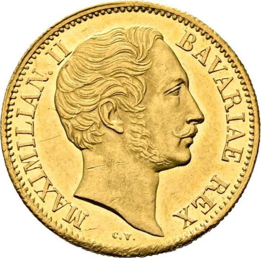 Awers monety - Dukat 1850 - cena złotej monety - Bawaria, Maksymilian II