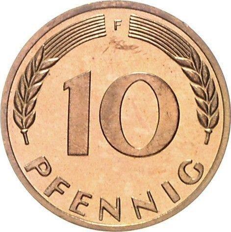 Аверс монеты - 10 пфеннигов 1966 года F - цена  монеты - Германия, ФРГ