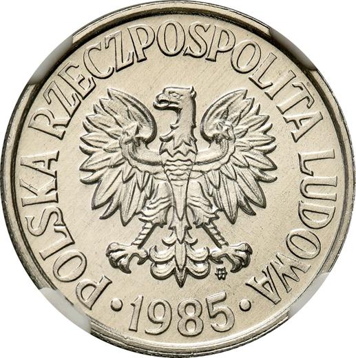 Аверс монеты - 50 грошей 1985 года MW - цена  монеты - Польша, Народная Республика