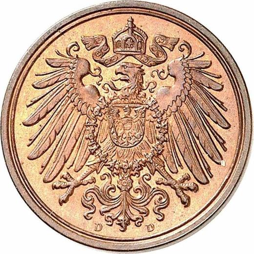 Реверс монеты - 1 пфенниг 1912 года D "Тип 1890-1916" - цена  монеты - Германия, Германская Империя