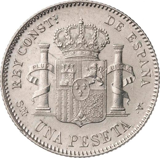 Revers 1 Peseta 1900 SMV "Typ 1896-1902" - Silbermünze Wert - Spanien, Alfons XIII