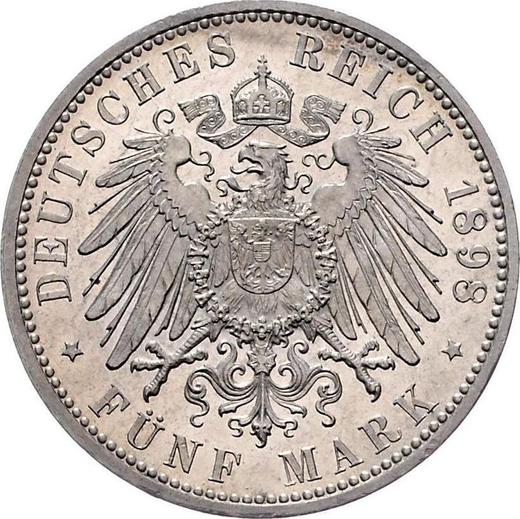 Reverso 5 marcos 1898 D "Bavaria" - valor de la moneda de plata - Alemania, Imperio alemán