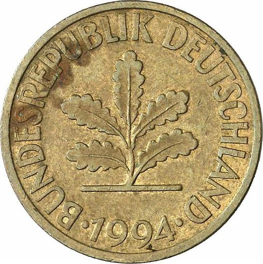 Реверс монеты - 10 пфеннигов 1994 года D - цена  монеты - Германия, ФРГ