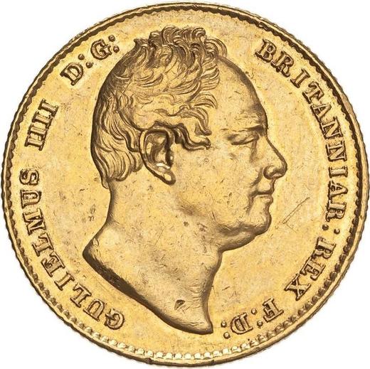 Аверс монеты - Соверен 1835 года WW - цена золотой монеты - Великобритания, Вильгельм IV