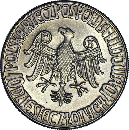 Avers Probe 10 Zlotych 1964 "Jagiellonen-Universität" Adler ohne Krone Kupfernickel Ohne Inschrift "PRÓBA" - Münze Wert - Polen, Volksrepublik Polen