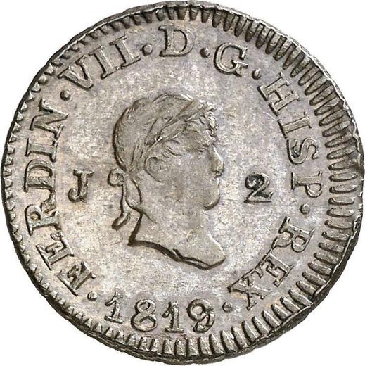 Anverso 2 maravedíes 1819 J "Tipo 1817-1821" - valor de la moneda  - España, Fernando VII