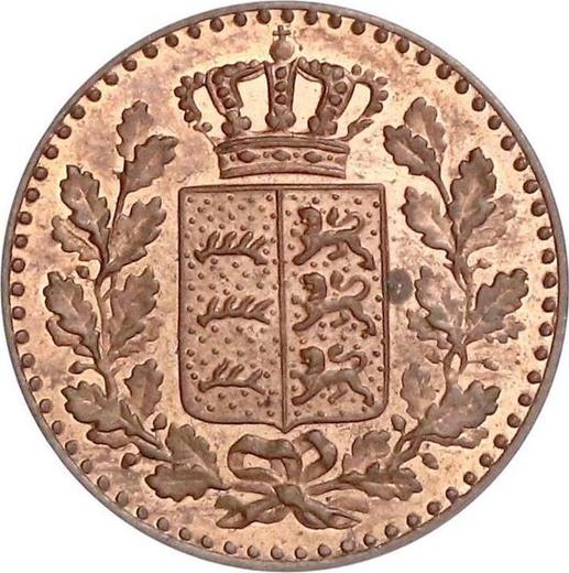Аверс монеты - 1/2 крейцера 1872 года - цена  монеты - Вюртемберг, Карл I