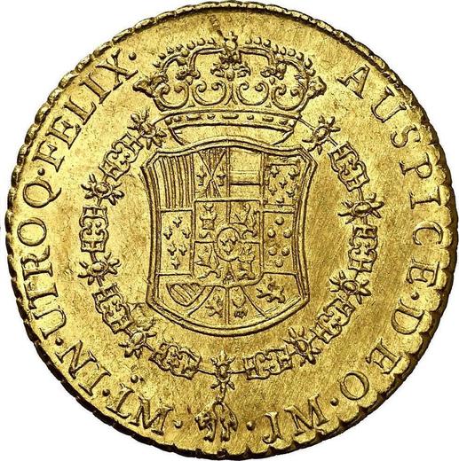 Revers 8 Escudos 1767 LM JM - Goldmünze Wert - Peru, Karl III