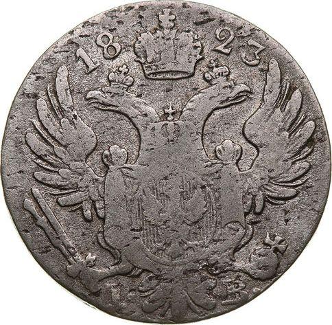 Аверс монеты - 10 грошей 1823 года IB - цена серебряной монеты - Польша, Царство Польское