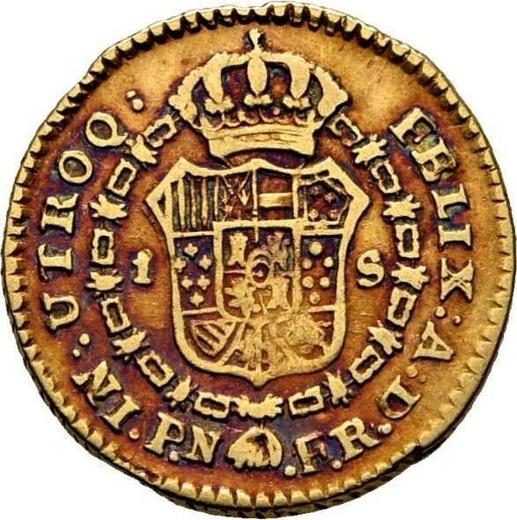 Reverso 1 escudo 1815 PN FR - valor de la moneda de oro - Colombia, Fernando VII