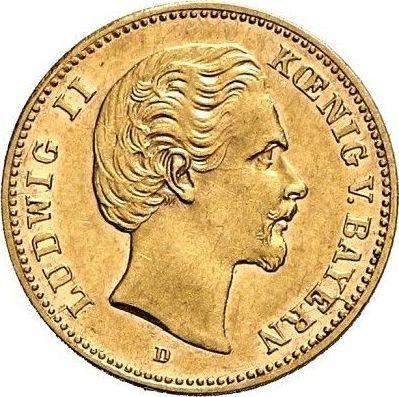 Anverso 5 marcos 1878 D "Bavaria" - valor de la moneda de oro - Alemania, Imperio alemán