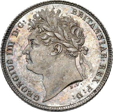 Аверс монеты - 6 пенсов 1821 года BP - цена серебряной монеты - Великобритания, Георг IV