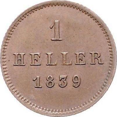 Rewers monety - 1 halerz 1839 - cena  monety - Bawaria, Ludwik I
