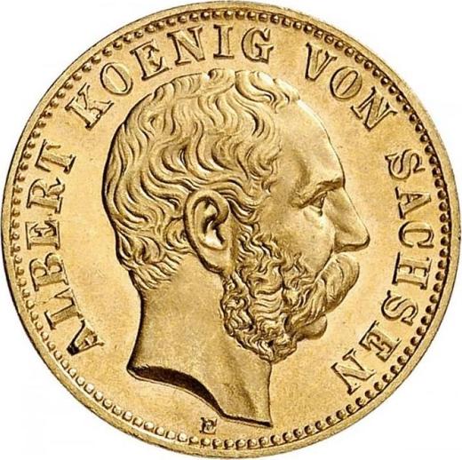 Anverso 10 marcos 1898 E "Sajonia" - valor de la moneda de oro - Alemania, Imperio alemán