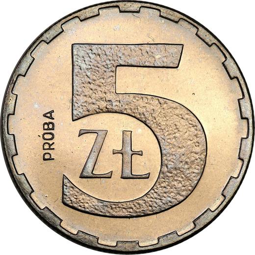Rewers monety - PRÓBA 5 złotych 1989 MW Nikiel - cena  monety - Polska, PRL