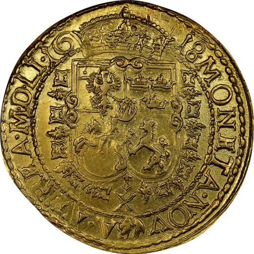 Реверс монеты - 10 дукатов (Португал) 1618 года "Литва" - цена золотой монеты - Польша, Сигизмунд III Ваза