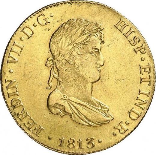Awers monety - 8 escudo 1813 JP - cena złotej monety - Peru, Ferdynand VII