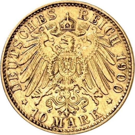 Reverso 10 marcos 1900 E "Sajonia" - valor de la moneda de oro - Alemania, Imperio alemán