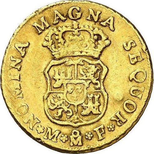 Reverso 2 escudos 1752 Mo MF - valor de la moneda de oro - México, Fernando VI