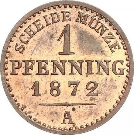 Реверс монеты - 1 пфенниг 1872 года A - цена  монеты - Пруссия, Вильгельм I