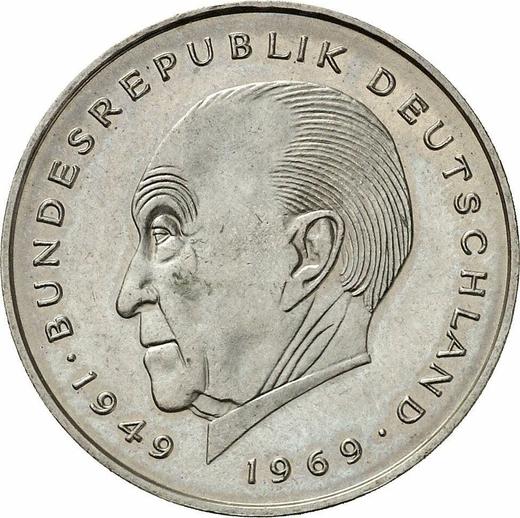 Anverso 2 marcos 1983 D "Konrad Adenauer" - valor de la moneda  - Alemania, RFA