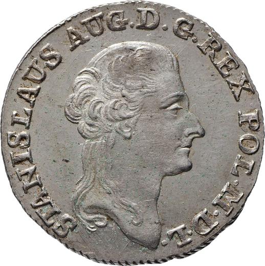 Аверс монеты - Злотовка (4 гроша) 1792 года MV - цена серебряной монеты - Польша, Станислав II Август