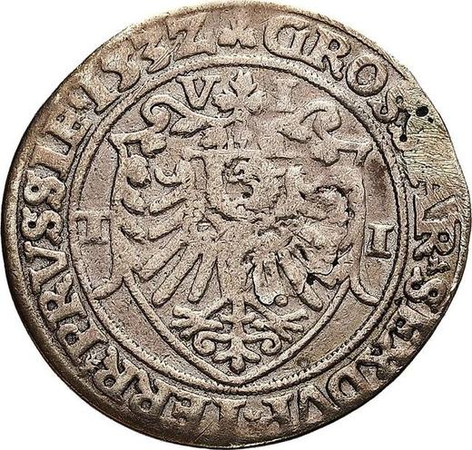 Reverso Szostak (6 groszy) 1532 TI "Toruń" - valor de la moneda de plata - Polonia, Segismundo I