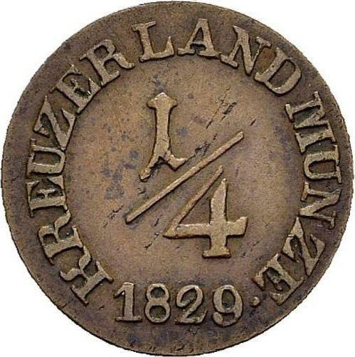 Реверс монеты - 1/4 крейцера 1829 года - цена  монеты - Саксен-Мейнинген, Бернгард II