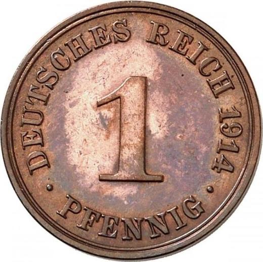 Anverso 1 Pfennig 1914 A "Tipo 1890-1916" - valor de la moneda  - Alemania, Imperio alemán